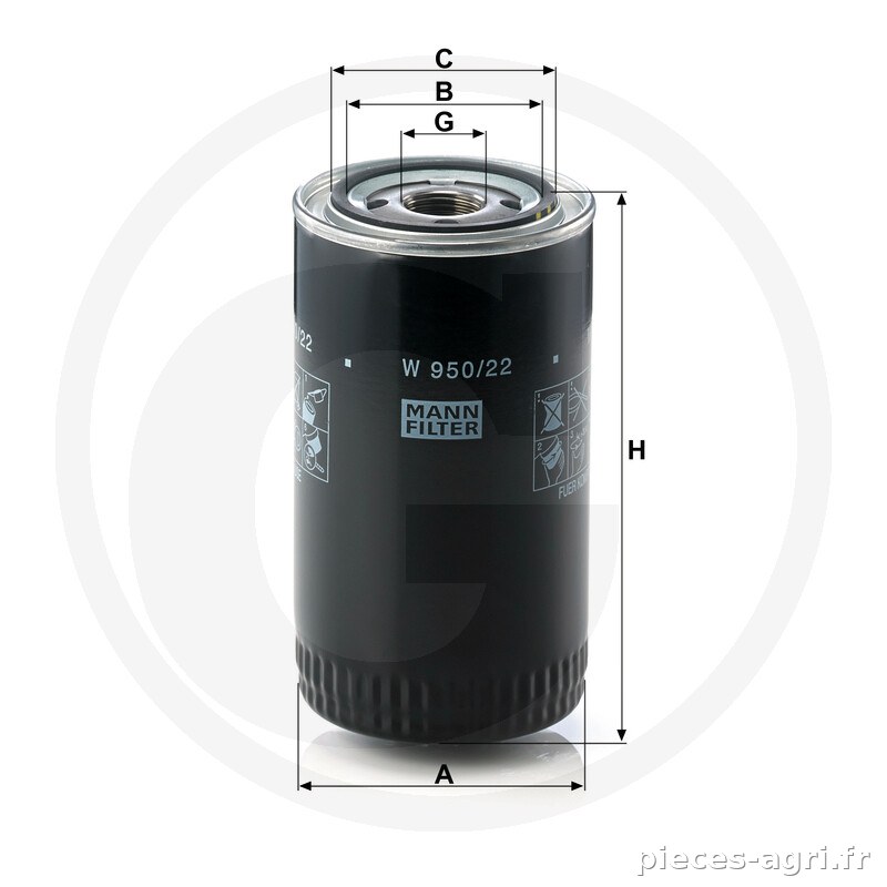 MANN FILTER Filtre à huile · réf. 565W950.22