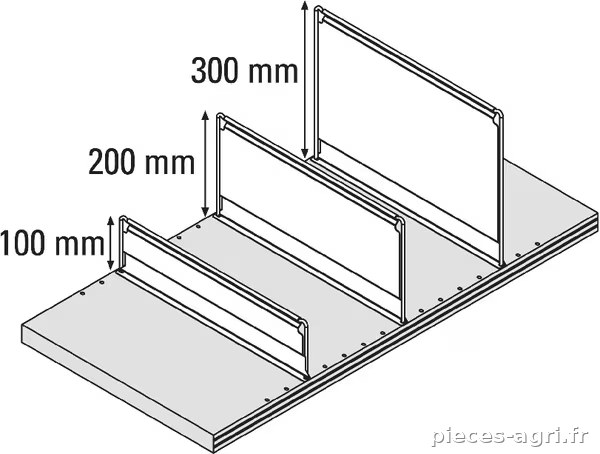 Séparateurs en tôle d'acier 40x10cm · réf. FTB41M