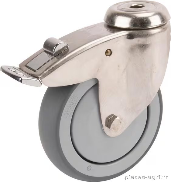 Roues pivotantes en acier inoxydable avec fixation par boulon 125 mm · réf. 7477PJC125P3011