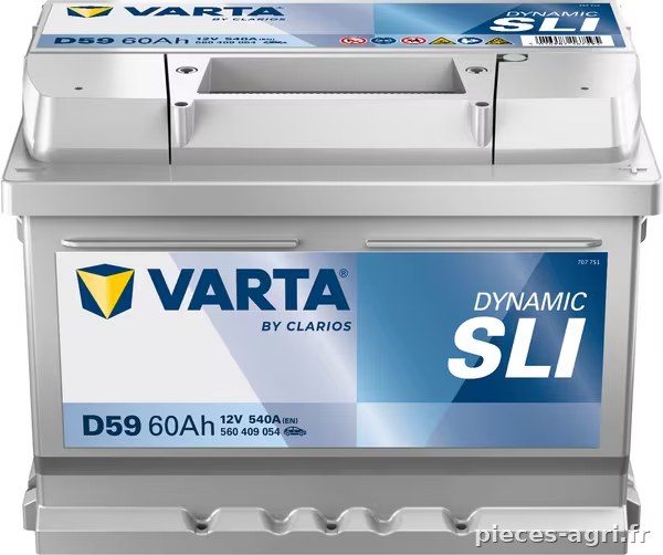 Batterie 12 V 60 Ah 540 A D59 VARTA Dynamic SLI · réf. 560409054
