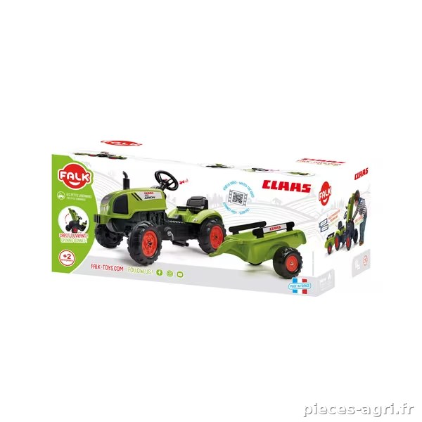 Tracteur Claas avec remorque et capot ouvrant vue 2