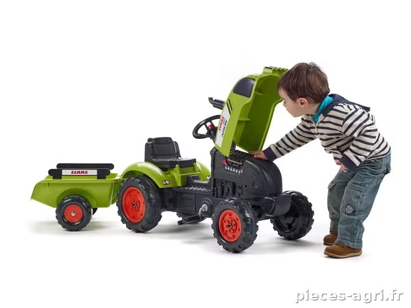 Tracteur Claas avec remorque et capot ouvrant vue 3
