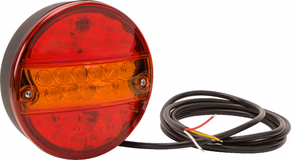 Feu multifonction arrière LED 12V rond câblé Ø 142mm, Kramp · réf. LA40039