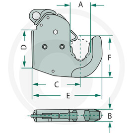 CBM Crochet pour bras de relevage · réf. 712GI2S