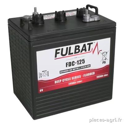 Batterie 6V 240(C20)/195Ah(C5) plomb-acide noyé · réf. FDC125