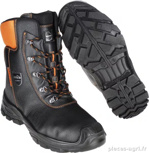 Bottes forestières anti-coupure 41, noir/orange, Eco Hunter basic, Luprifex · réf. 361641