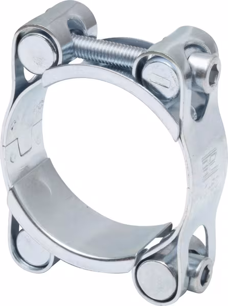 Collier de serrage, 40-50 mm double boulon, double bande DIN912 zingué Kramp · réf. DBHC4050