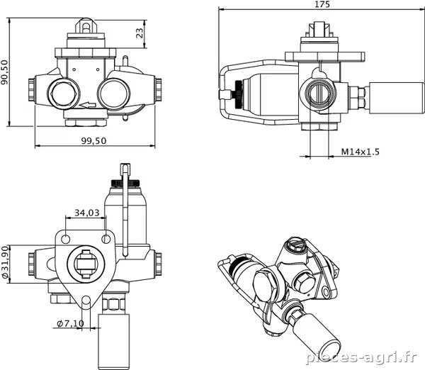 Pompe d'alimentation vue 3