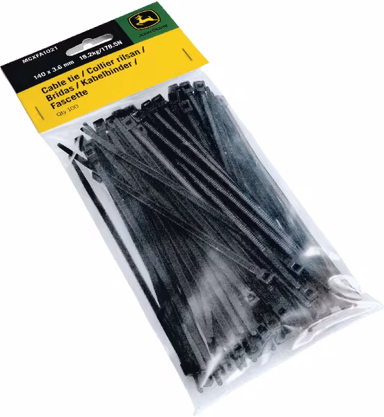 Collier rilsan 3.6x140mm, noir, Nylon, max. Ø 33mm, pack 100, JDM · réf. MCXFA1021