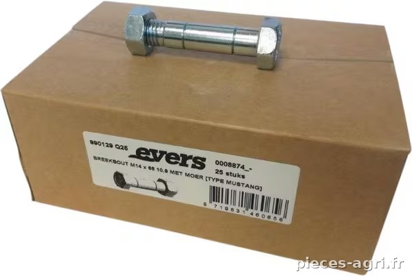 Boulon de cisaillement avec écrou (25x) M14x66 10,9 TYPE MUSTANG · réf. 990129Q25