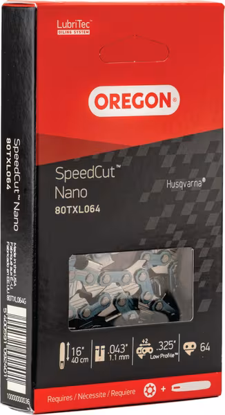 Chaîne de tronçonneuse .325, 64 DL, 16" Speedcut™ Nano, Oregon · réf. 80TXL064E