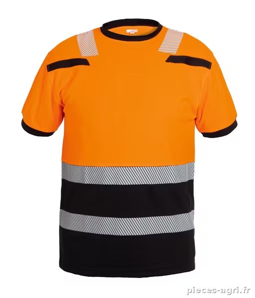 T-shirt haute visibilité 2XL orange/noir Tulsa · réf. 040465OB2XL