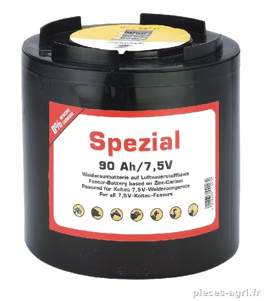 Pile ronde ZC 7,5V 90Ah · réf. 44227