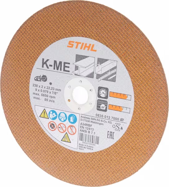 Disque à tronçonner en résine K-ME Ø230 mm · réf. 08350127000