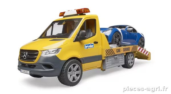 Transporteur MB Sprinter avec Module son et lumière et Roadster BRUDER · réf. U02675
