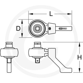 KS Tools Démultiplicateur de couple 3/4", 1:5 · réf. 7885163705
