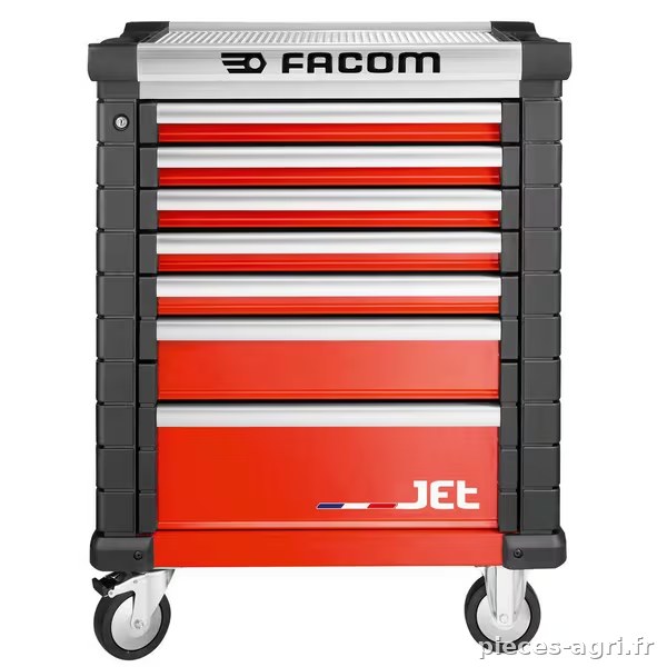 Servante 7 tiroirs rouge JETM3 vue 2