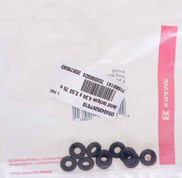 Joint torique 4,34 x 3,53 75 shore Viton 10x · réf. OR434353VP010