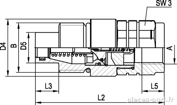 Coupleur mâle à visser 1" BSP vue 2