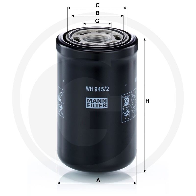 MANN FILTER Filtre à huile hydraulique/transmission · réf. 565WH945.2