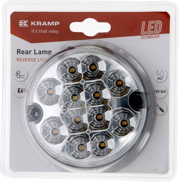 Feu de recul LED, rond, 12/24V, Ø 95mm · réf. LA45019KR
