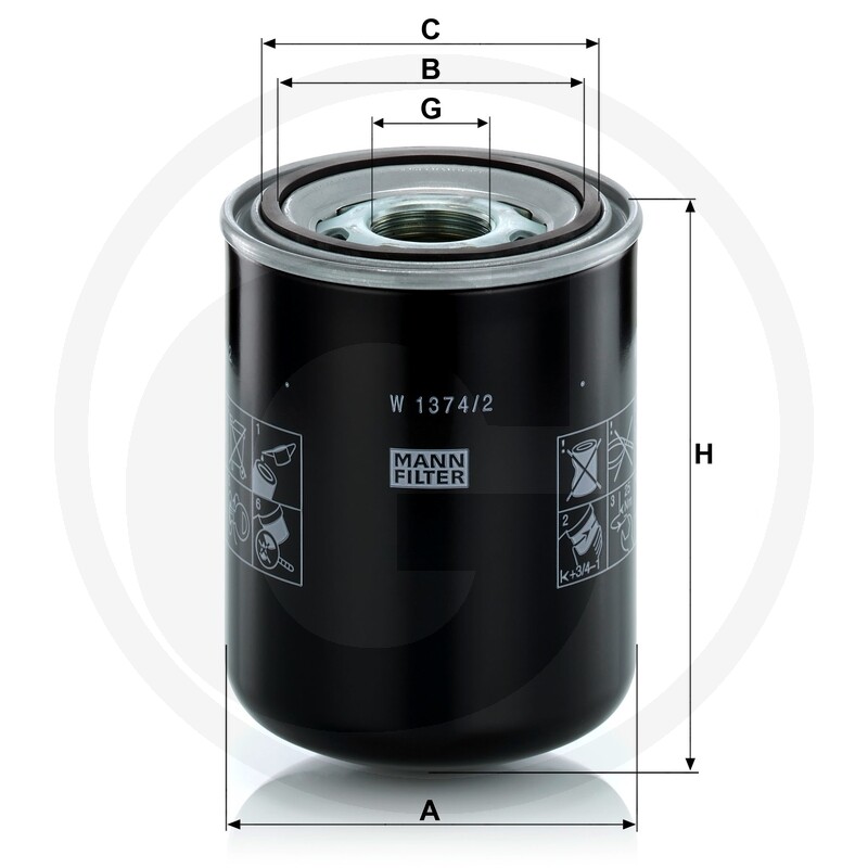 MANN FILTER Filtre à huile · réf. 565W1374.2
