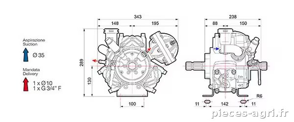 Pompe à membrane à piston haute pression APS 71 MF vue 5