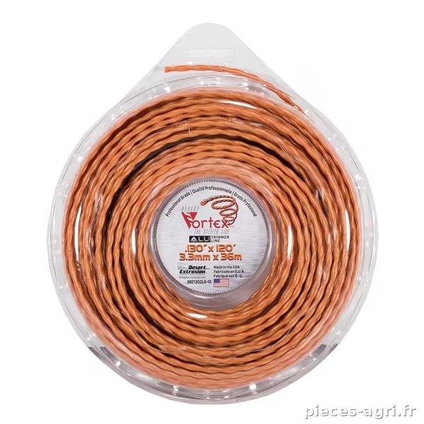 Fil nylon 3.3mm 36m twist, Vortex Alu · réf. NL3336VORA