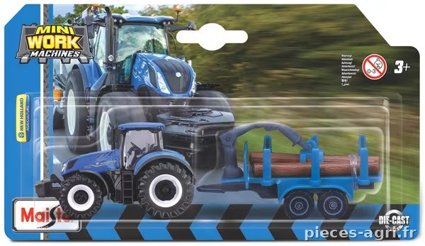 New Holland T7.315 avec remorque à bois vue 2