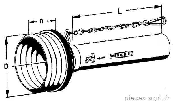 Protection de transmission moitié extérieure - standard Ø158, L : 1000mm Walterscheid vue 2