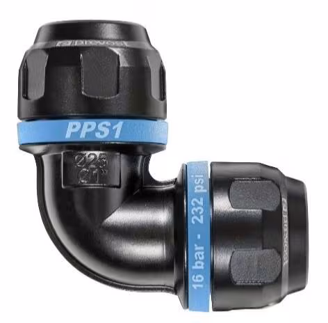 Coude en aluminium de 32 mm de diamètre à 90° · réf. PPS19C32