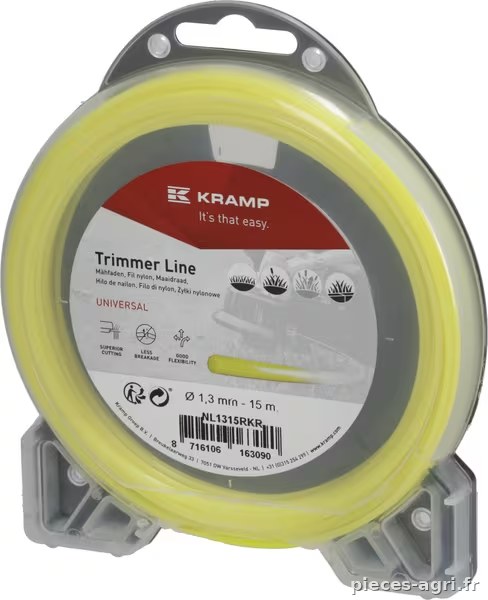 Fil de coupe Ø 1.3mm 15m rond jaune Kramp · réf. NL1315RKR