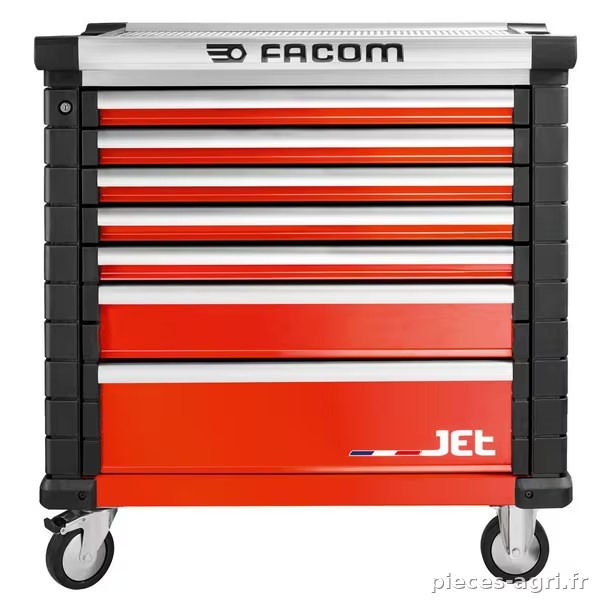 Servante 7 tiroirs rouge JETM4 vue 2