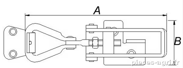 Serrure réglable en hauteur 118 - 132 mm, largeur 40 mm. 1 PCS. Sans vis  vue 4