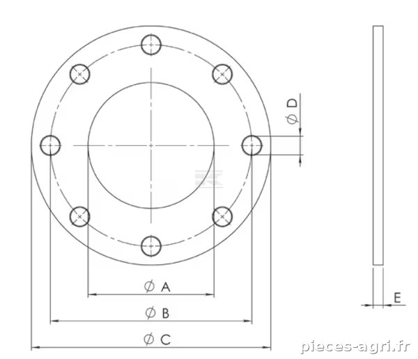 Joint pour bride 5" EN 1092-1 vue 2