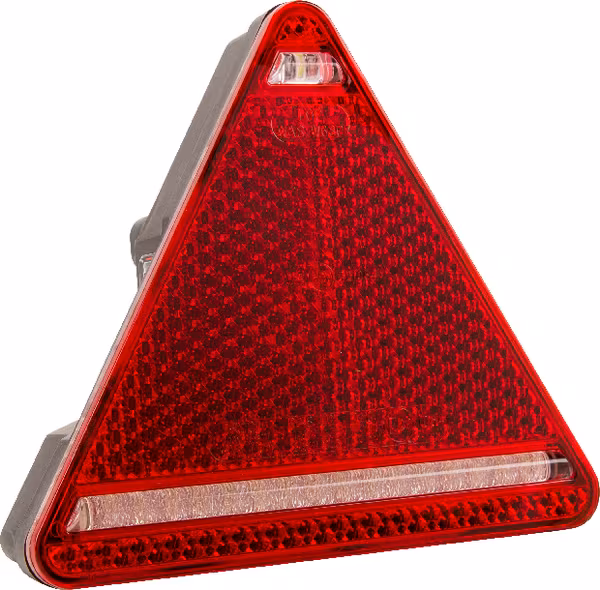 Feu arrière LED triangulaire droit, 12-24V, 163x144x38.8mm, 5 fiches, Kramp · réf. LA40050