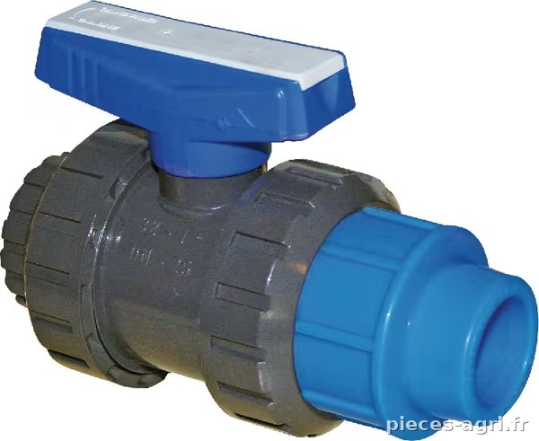 Vanne à bille PE cpl. PVC 50mm · réf. KS50506GP