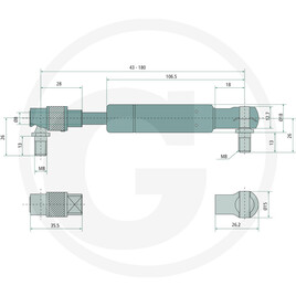 Stabilus Vérin à gaz · réf. 6549711944