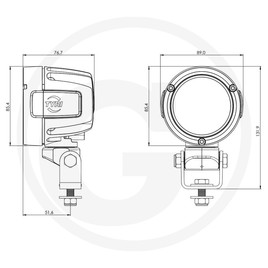 TYRI Projecteur de travail D8Sw 1400 lm 24 V vue 3