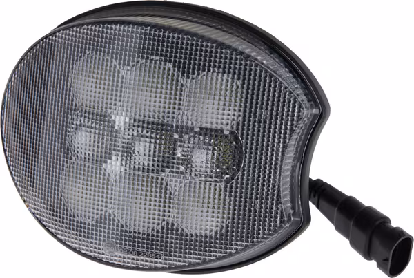 Feu de travail d'angle LED, droit, 45 W 4 500 lm, 160 x 127 x 67 mm, cadre noir, prise H9, combo, compatible avec John Deere · réf. LA10640RIGHT