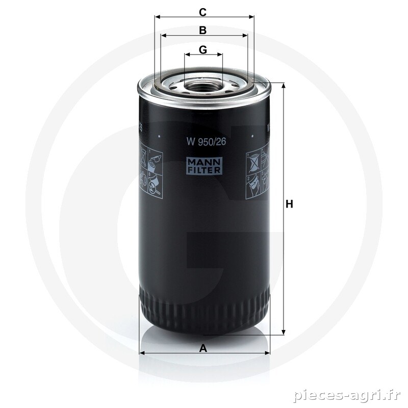 MANN FILTER Filtre à huile moteur · réf. 565W950.26