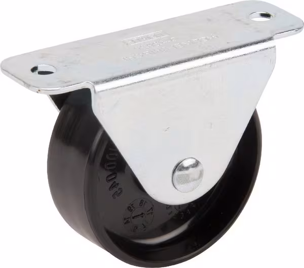 Roue fixe roulement en polyamide Ø45x18mm, Fixation de plaque: 67x24mm Load: 40kg, Tente · réf. 2198UOI045P606724