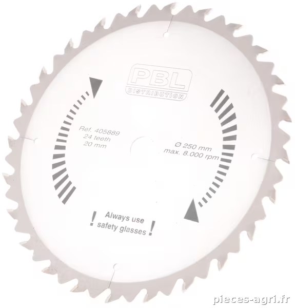 Lame de scie 250x20x2mm 24 dents carbure Widia · réf. FGP015120K