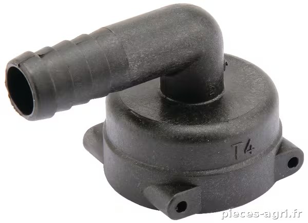 Raccord de tuyau 90° 13 mm avec connexion femelle T4 · réf. 1190413