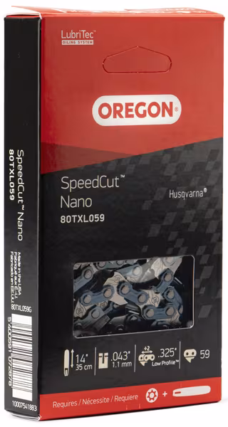 Chaîne de tronçonneuse .325, 59 DL, 14" Speedcut™ Nano, Oregon · réf. 80TXL059E