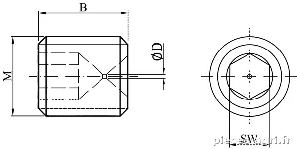 Vis de réglage M8 Ø 1,0 mm Aci vue 3