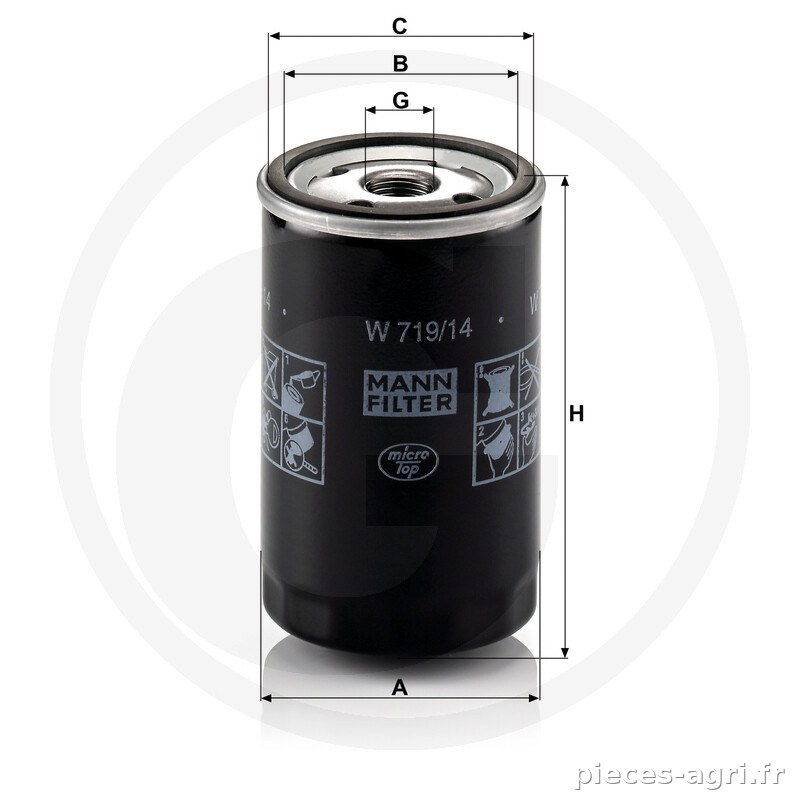 MANN FILTER Filtre à huile moteur vue 3