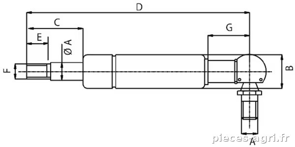 Ressort pneumatique vue 3