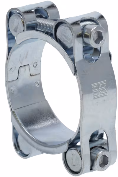 Collier de serrage, 290-300 mm double boulon, double bande DIN912 zingué Kramp · réf. DBHC290300