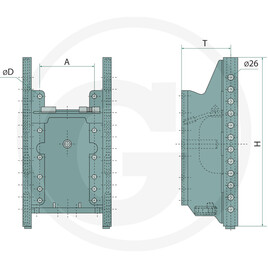 Sauermann Support d'attelage avec glissières · réf. 711485012